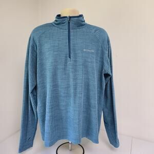 Columbia Pullover Mens XL Crestone Ridge Blue Textured 1/2 Zip Running Stretch